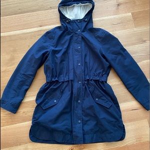 long hooded utility/rain jacket